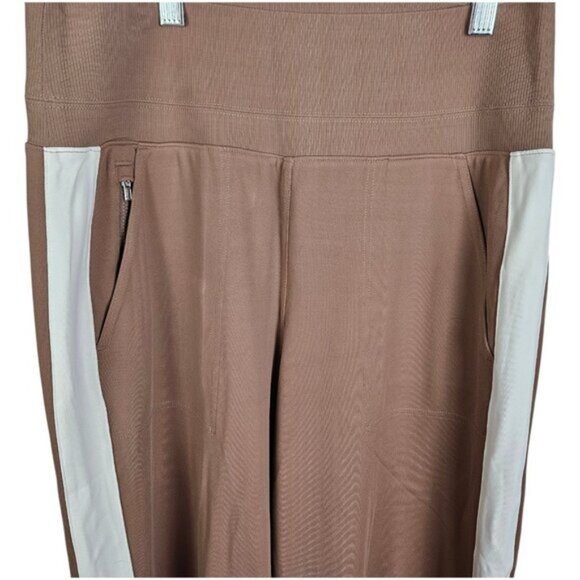 Athleta Venice Colorblock Wide Leg Pants Rustic Beige White Size Small - Picture 4 of 11